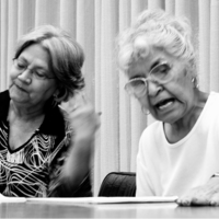 Candid shots, researching Las Mujeres de la Caucus Chicana